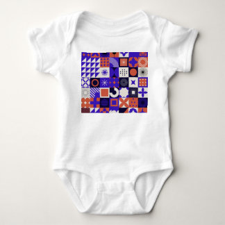 Body Para Bebê Modern Bauhaus: Padrão Geométrico Negrito.