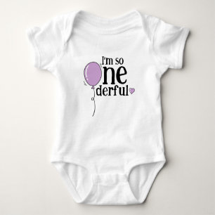 Body Para Bebê Modern Cute Lilac Ballon Onelinda Aniversário
