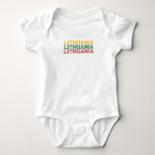 Body Para Bebê Moderna Lituânia Lietuva País Bandeira Souvenir