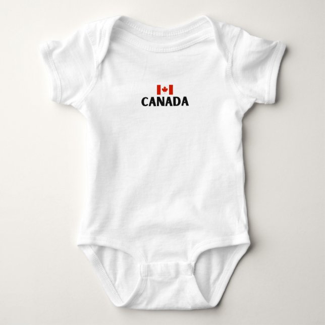 Body Para Bebê Moderno CANADÁ - Bandeira do Canadá - Souvenir (Frente)