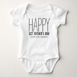 Body Para Bebê Moderno Feliz Tipografia do Dia dos Pais pela 1ª V
