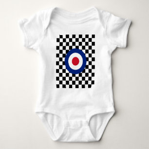 Body Para Bebê Modificação de competência preta Checkered do a