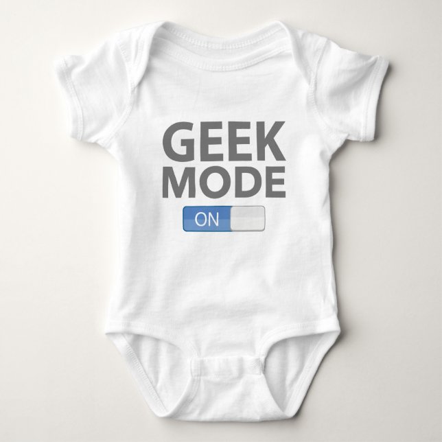 Body Para Bebê Modo de geek Ligado (Frente)