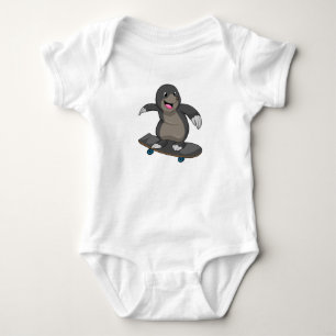 Body Para Bebê Mole como skater com skate