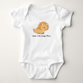 Body Para Bebê Mom = My Happy Place – Cute Baby Triceratops Illus
