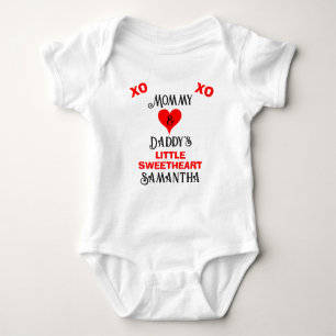 Body Para Bebê Mommy and Daddy's Little Sweetheart Baby NAME