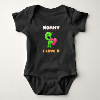 Body Para Bebê "Mommy I Love U" Cute Baby Alien Heart