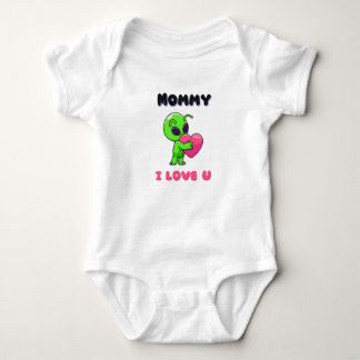 Body Para Bebê "Mommy I Love U" Cute Baby Alien Heart