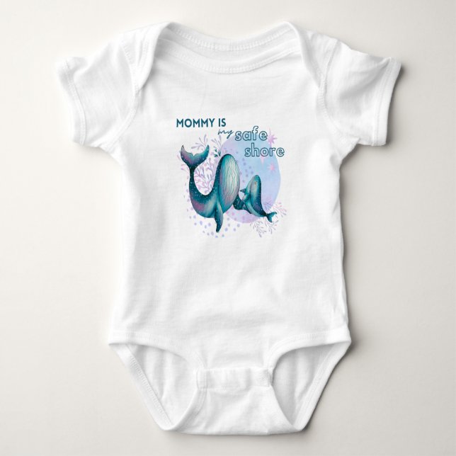Body Para Bebê Mommy is my safe shore - baby bodysuit (Frente)