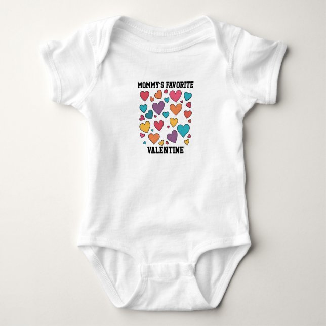 Body Para Bebê Mommy's Favorite Valentine Sweet Hearts Design (Frente)