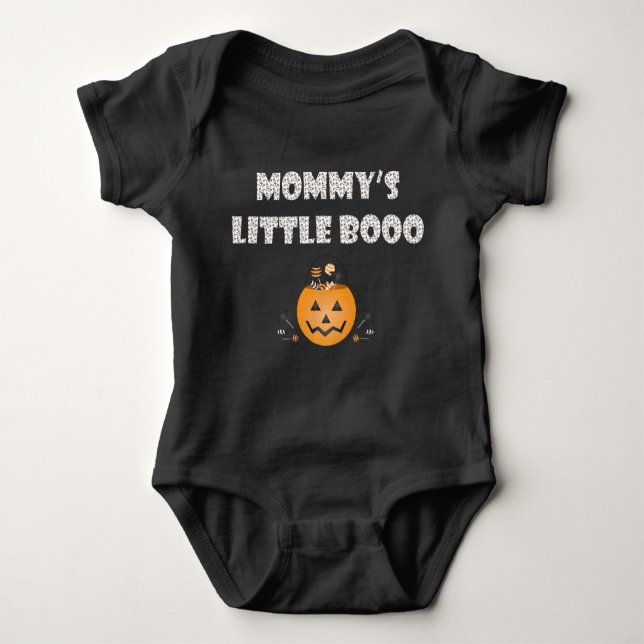 Body Para Bebê Mommys Little Boo Halloween Candy Jack O Lanterna (Frente)