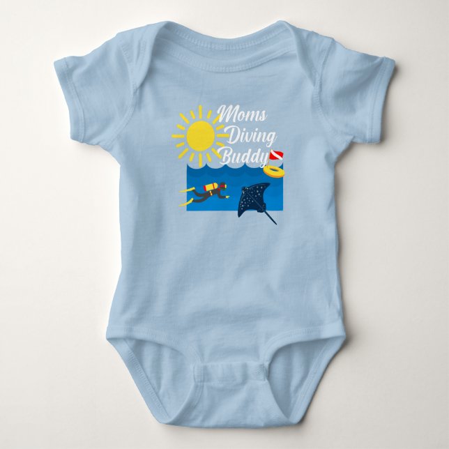 Body Para Bebê Moms Diving Buddy Design - Bodysuit Jersey para Be (Frente)