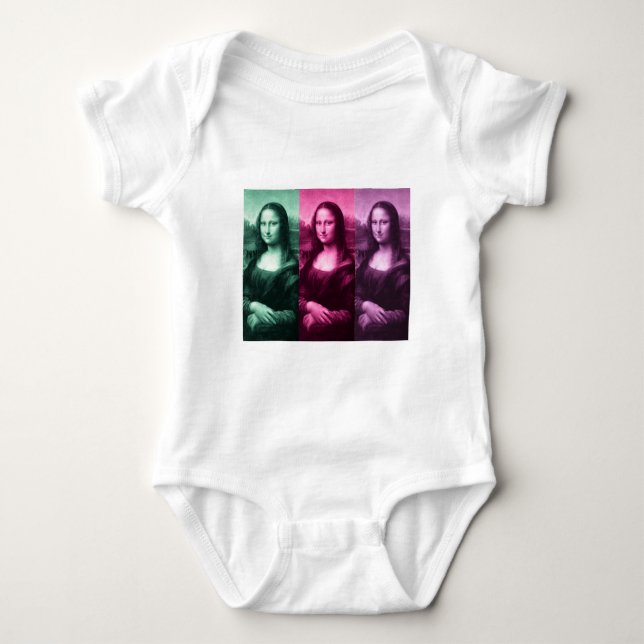 Body Para Bebê Mona Lisa Green Pink Purple (Frente)
