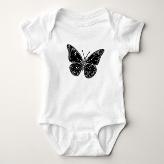 Body Para Bebê Monarch Butterfly with Detailed Wing Patterns (Frente)