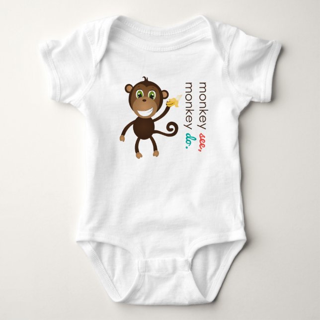 Body Para Bebê Monkey Criança Creeper (Frente)