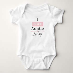 Body Para Bebê MONOGRAMA EU AMO AUNTIE Bebê macacão