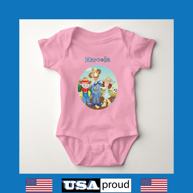 Body Para Bebê Monograma 🐮 família de Fazendas bonita do velho M (Criador carregado)