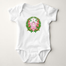 Body Para Bebê Monograma Floral Botânico Verde com Foto Personali