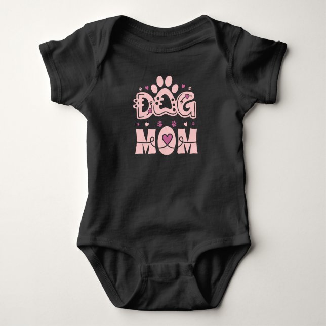 Body Para Bebê Monograma Mínimo de MÃE DE CACHORRO (Frente)