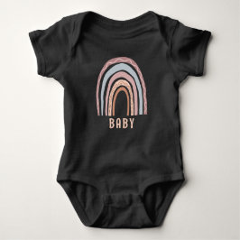 Body Para Bebê Monograma Nome do Bebê Terthy Boho Arco-Íris Neutr