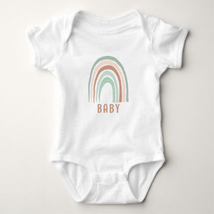 Body Para Bebê Monograma Nome do Bebê Terthy Boho Rainbow Green B