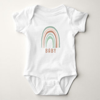 Body Para Bebê Monograma Nome do Bebê Terthy Boho Rainbow Green B