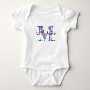 Body Para Bebê Monograma Nome personalizado Baby Boy