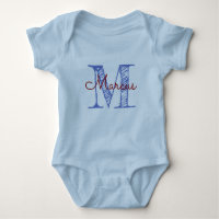 Monograma Personalizado Nome Blue Baby Boy Mand Le