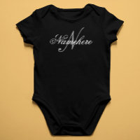 Monograma Personalizado Único de Nomes Preto e Bra