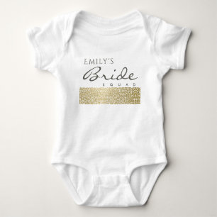 BODY PARA BEBÊ MONOGRAMA QUADRADA DE BRIDE MOSAIC BRANCO DOURADO 