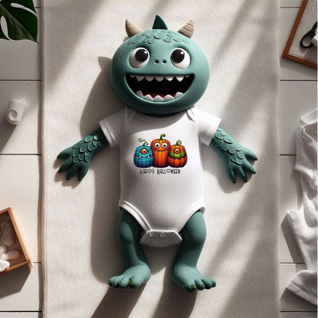 Body Para Bebê Monster Pumpkins (Happy little monster!)