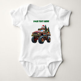 Body Para Bebê Monster Truck Christmas - Editable Baby Bodydress