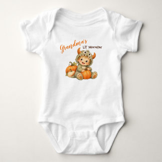 Body Para Bebê Monstrinho Fofo da Vovó no Halloween de Bebê