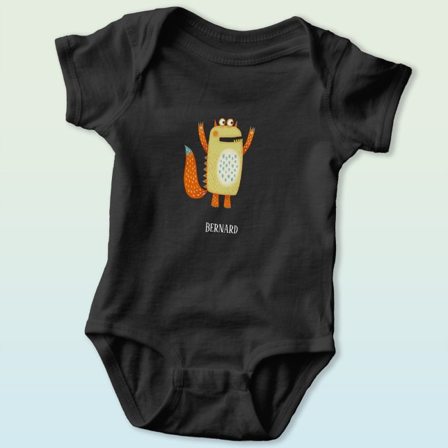 Body Para Bebê Monstro Bonito (Fun personalized name monster  baby bodysuit)