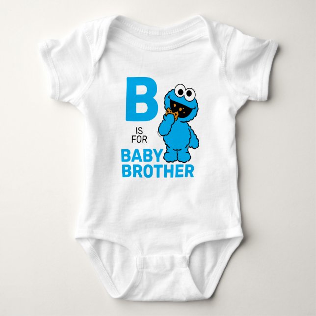 Body Para Bebê Monstro das Bolachas | B é de Bebê Irmão (Frente)