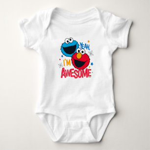 Body Para Bebê Monstro de Biscoitos e Elmo Sim, sou incrível