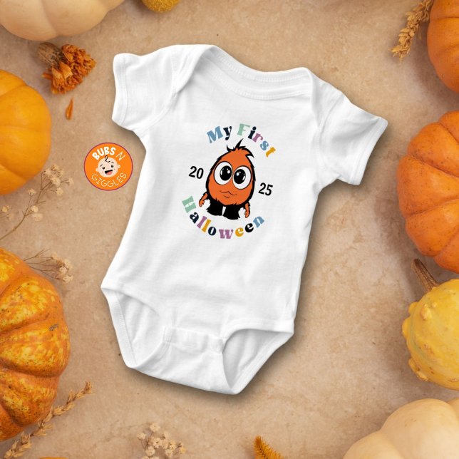 Body Para Bebê Monstro Pequeno Meu Primeiro Halloween (Criador carregado)