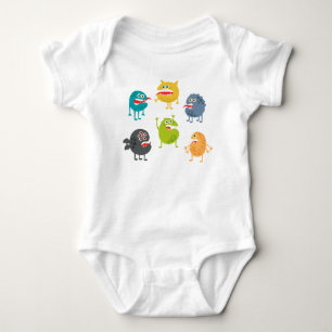 Body Para Bebê Monstros engraçados fofos