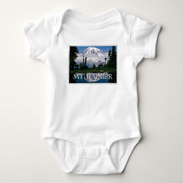 Body Para Bebê Monte Rainier | Reflexo em uma Lagoa da Montanha (Frente)