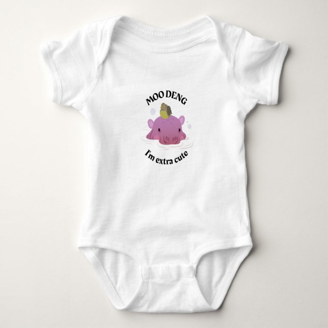 Body Para Bebê Moo Deng Baby Hippo (Frente)
