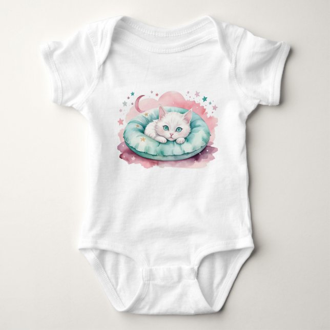 Body Para Bebê Moonlight Nap – Cozy Kitten Dreams (Frente)