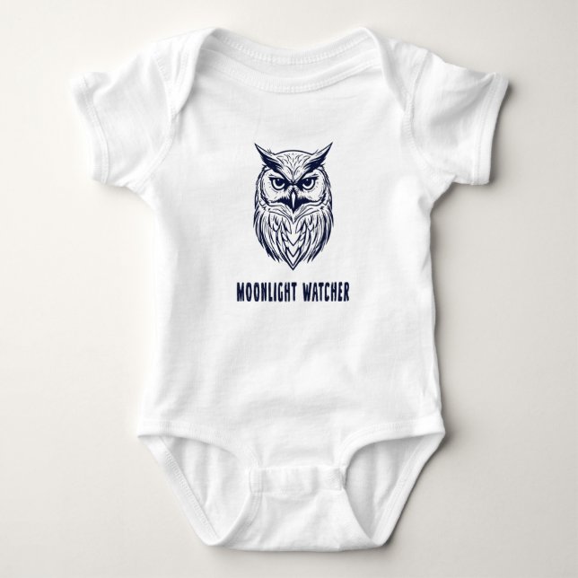 Body Para Bebê Moonlight Watcher – Owl Design Toddler Bodysuit (Frente)