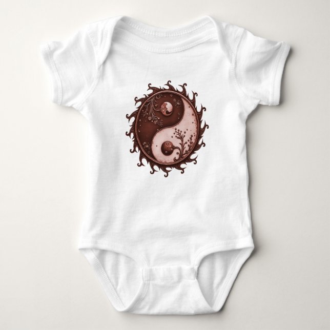 Body Para Bebê Moonlit Balance – Yin Yang of Eternal Light.  (Frente)