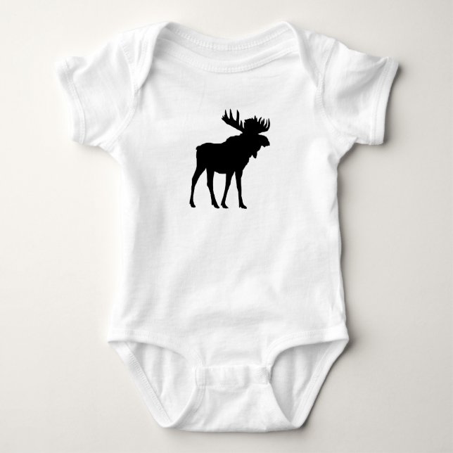 Body Para Bebê Moose Silhouette Woodland Baby Bodycase (Frente)