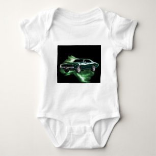 Body Para Bebê Mopar: 'Carregador de 68 Dodge com relâmpago verde