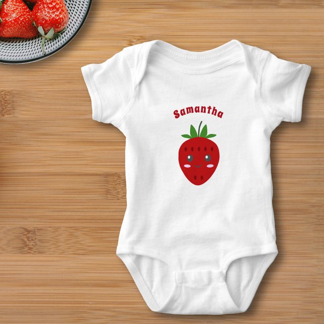 Body Para Bebê Morango Cugado (Cute Strawberry Baby Bodysuit)