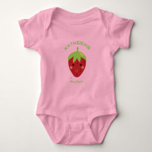 Body Para Bebê Morango de Berry Especial Personalizado