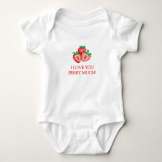 Body Para Bebê Morango Eu Te Amo Muito