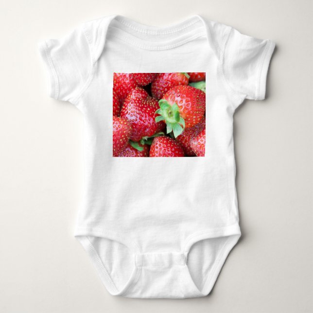 Body Para Bebê Morangos Vermelhos (Frente)