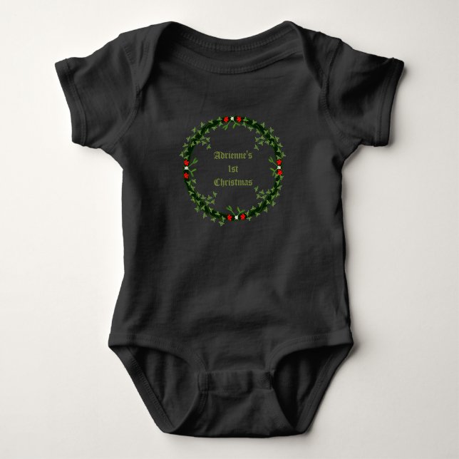 Body Para Bebê Morte de Natal Gótica Personalizada (Frente)